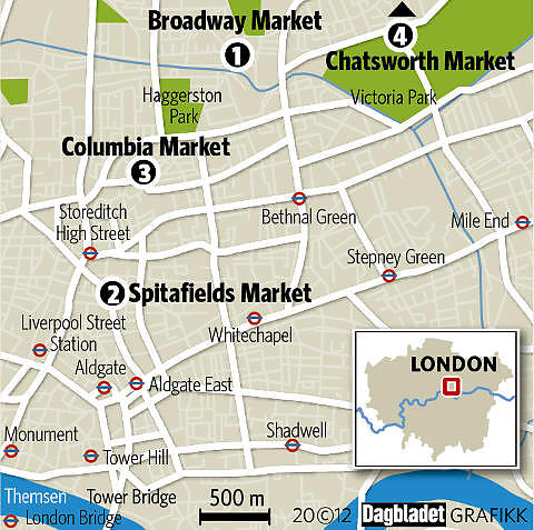 LONDONS BESTE MARKEDER.  Grafikk: KJELL ERIK BERG
