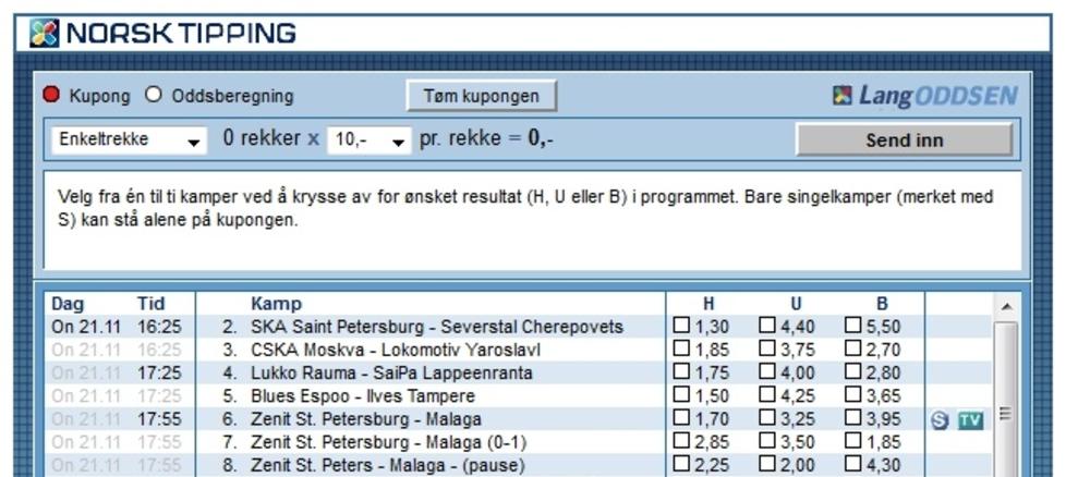 Langoddsen: Kommer i ny drakt i l�pet av mandag 26. november, med et langt st�rre spilltilbud.