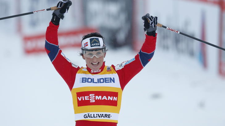 NUMMER 56: Marit Bj�rgen vant sin 56. seier i verdenscupen. Foto: TERJE BENDIKSBY / NTB SCANPIX