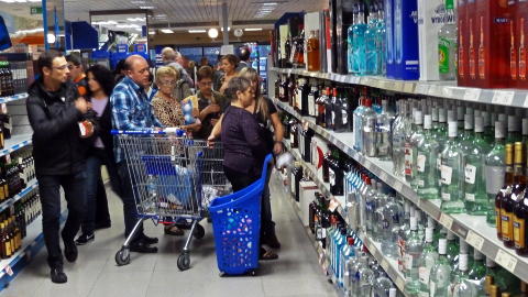 BILLIG: Brannevinet i butikkhyllene i Andorra er billigere enn noe annet sted i Europa. Foto: EIVIND PEDERSEN