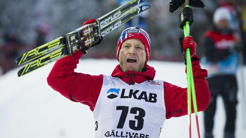 VANT I G�LLIVARE: Martin Johnsrud Sundby har tatt steget opp blant verdens beste fristill�pere. Foto: NTB Scanpix