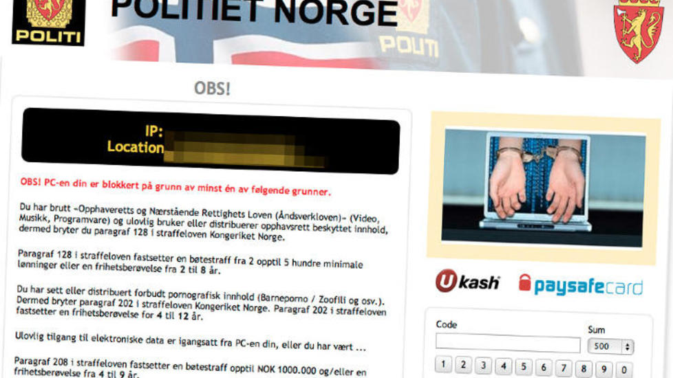 REN SVINDEL: Komponistenes vederlagsorganisasjon Tono har p� ingen m�te tilgang til � l�se maskinen din, selv om du skulle ha piratfiler p� harddisken. Dermed er denne sida et rent svindelfors�k. Faksimile: NSM