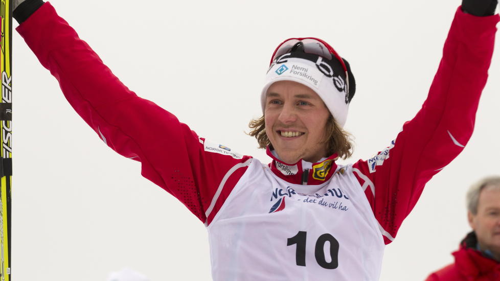 STERKEST I SPORET: Mikko Kokslien briljerte p� ingen m�te i hoppbakken, men bidro desto mer i langrennssporet da Norge ble nummer to i laghopp i Kuusamo i dag. 
Foto: Terje Bendiksby / Scanpix