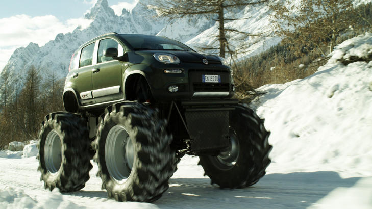 BLIKKFANG: Monster-Pandaen skal brukes i reklame for Fiats nye Panda 4x4.