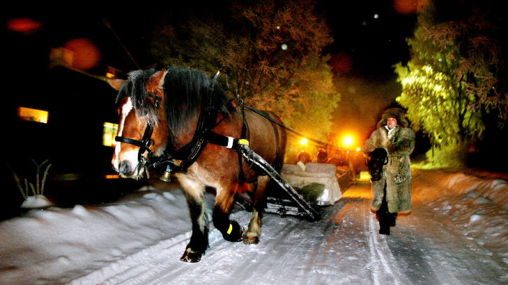KALD JUL: Kanefart p� R�ros med garantert sn� og kuldegrader. Foto: ELISABETH SPERRE ALNES