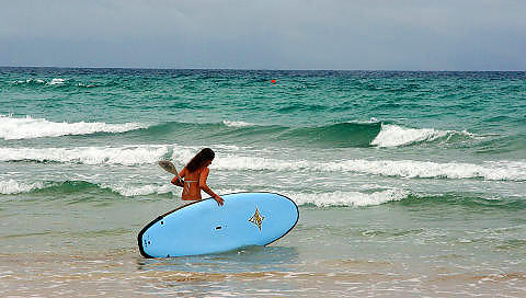 FUERTEVENTURA: Vannsport p�  Ren� Egli Sportsenter. Foto: KIRSTEN M. BUZZI