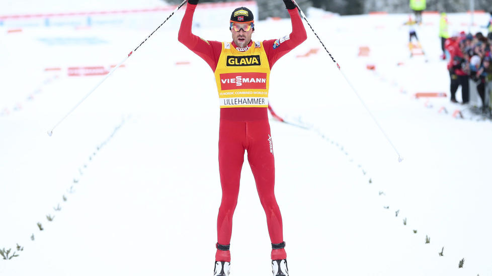 TREDJE SEIER: Magnus Moan gikk inn til seier i kombinertrennet l�rdag. Foto: REUTERS/Stian Lysberg Solum/NTB Scanpix