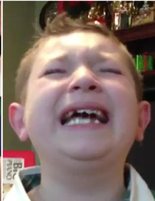 Lille Reese br�t helt sammen da han fikk gaven han hadde �nsket seg