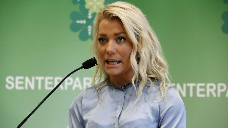 HETSES: 
Sandra Borch, leder i Senterungdommen. 
Foto: Erlend Aas / NTB scanpix