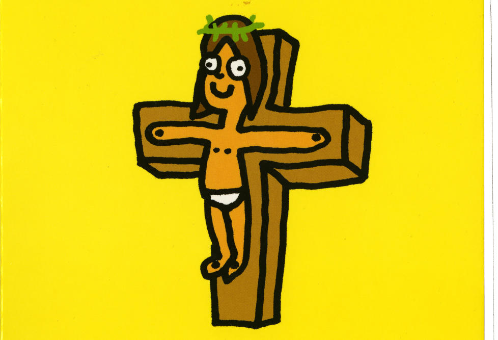 BLIR FOR DUMT: Cappelen Damm pr�ver � selge deg Bibelen til sm�barn. Her er Joh 19,28, fritt tolket i MS Paint.