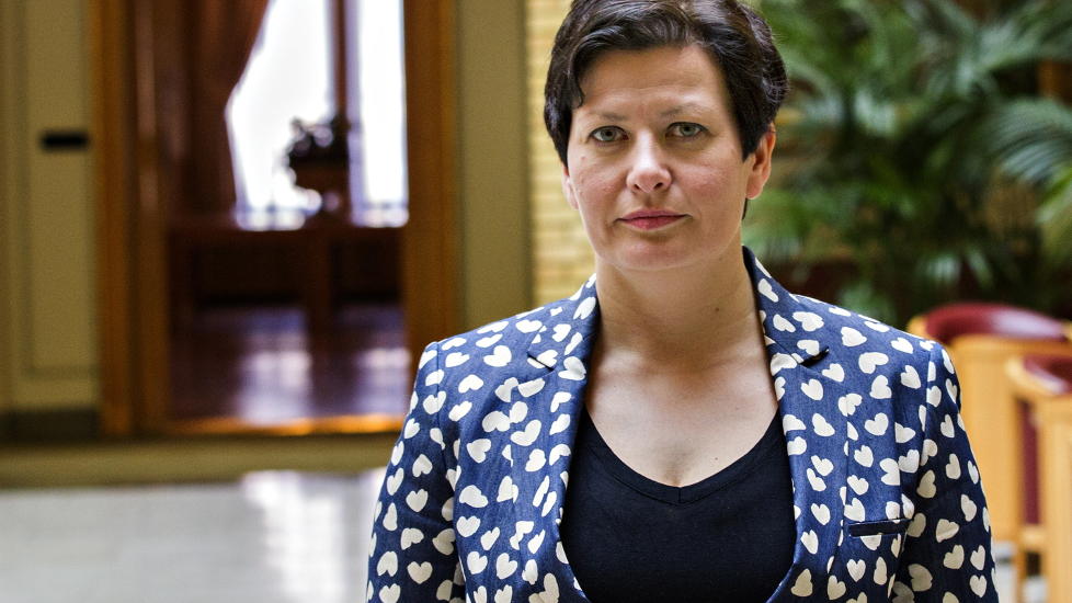  - VISER AT 8. MARS FORTSATT ER VIKTIG: Nestleder i Ap, Helga Pedersen, om Erna Solbergs abortstandpunkt. Foto: Torbj�rn Berg / Dagbladet.