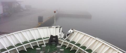 Hurtigruten krasjet i Bergen