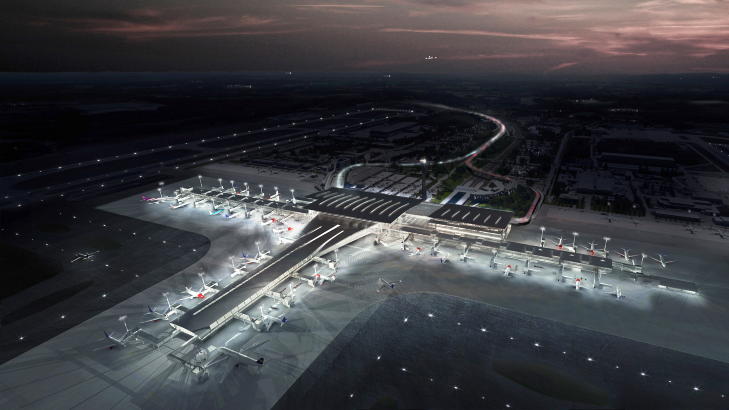 NYE GARDERMOEN: Gudmund Stokke planla Oslos hovedflyplass p� 1990-tallet. Jobben f�rte til store, internasjonale flyplassprosjekter. N� leder han utvidelsen av Gardermoen, som blir nesten dobbelt s� stor. Alt bygges mens flyplassen er i full drift. Foto: NORDIC OFFICE OF ARCHITECTURE