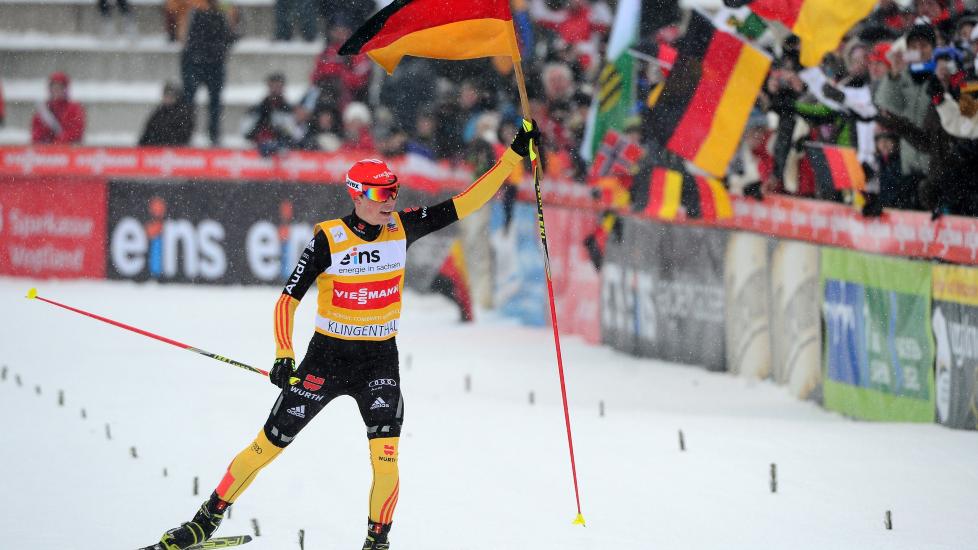 KOMBINERT:  Eric Frenzel tok i dag sin fjerde verdenscup-seier p� rad. Foto: NTB Scanpix