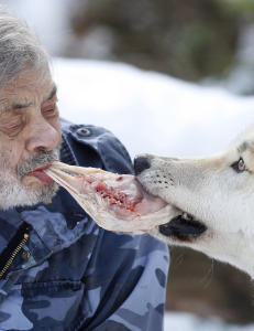 Werner (79) mater ulver med munnen