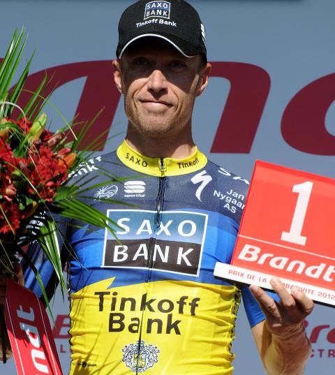MISTENKT: Nicki S�rensen er lagkaptein i Team Saxo-Tinkoff og tidligere lagkamerat med Rasmussen. Foto: AFP  / PASCAL PAVANI / NTB SCANPIX