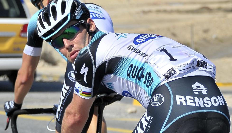 VANT OG TOK LEDELSEN: Mark Cavendish tok dagens etappe i Qatar. Her fra g�rsdagens etappe. Foto: EPA / NICOLAS BOUVY / NTB SCANPIX