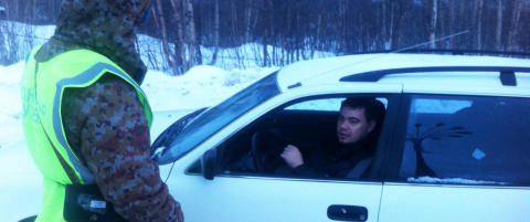 Inge (35) ble omringet av russiske �kseranere - her har han flyktet i sikkerhet