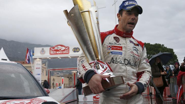 VANT DET F�RSTE L�PET: Verdensmester Sebastien Loeb var raskest av alle i Monte Carlo 20. januar. Foto: AFP  / VALERY HACHE / NTB SCANPIX