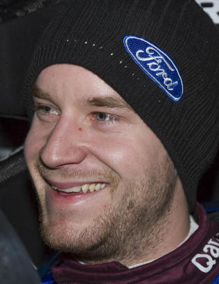 Mads �stberg p� pallen i Rally Sverige