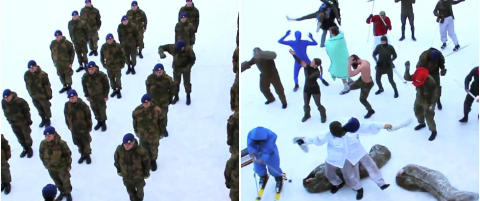 Denne videoen med dansende, norske soldater er sett over 800 000 ganger p� tolv timer