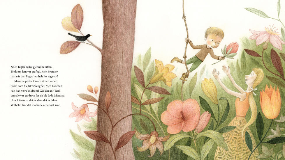 SNILL OG FILOSOFISK BILDEBOK:  Constance �rbeck-Nilssen og Akin Duzakins andre bok om Wilhelm er en var og snill undrebok, som kunne tjent p� mer motstand, b�de i ord og bilder. Illustrasjon: Akin Duzakin