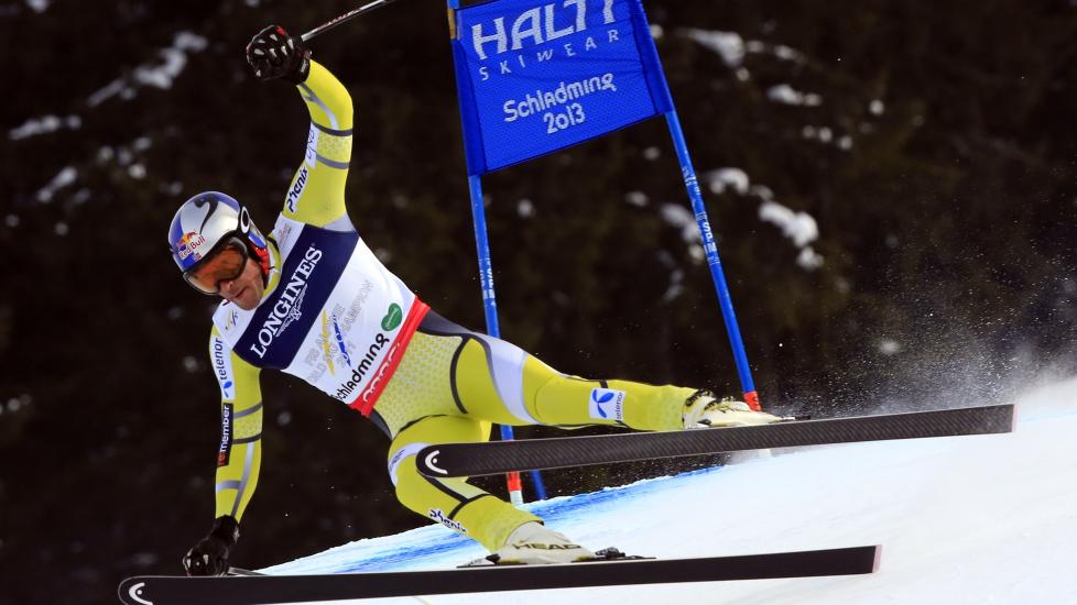 T�FT � TA GULL: Aksel Lund Svindal leverte ikke et like imponerende ren som da han tok gull i utfor tidligere i mesterskapet. Foto: AFP PHOTO / ALEXANDER KLEIN / NTB scanpix