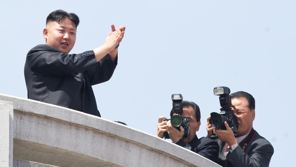 IKKE F�RSTE GANG: Nord-Koreas politiske ledelse g�r ikke av veien for � komme med trusler og ukonvensjonelle uttalelser. Den siste trusselen mot nabolandet S�r-Korea vekker harme i FN: Foto: ED JONES/ AFP