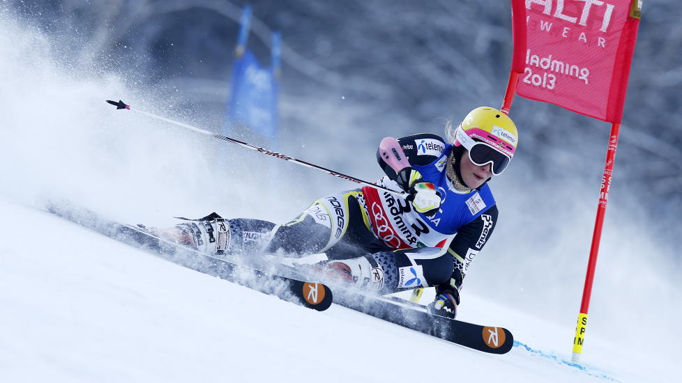 21. PLASS: Ragnhild Mowinckel, som l� p� delt 19. plass etter 1. omgang av storslal�mkonkurransen under VM i alpint i Schladming, endte til slutt 21. plass. Foto: CORNELIUS POPPE / NTB SCANPIX.