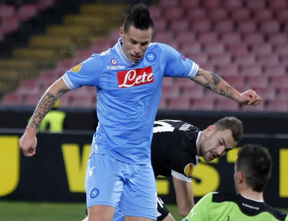 BLE RANET: Marek Hamsik ble i dag ranet p� vei til flyplassen etter kampen mellom Napoli og Sampdoria. Ranerne skal ha truet han til � gi fra seg klokken. Foto: NTB Scanpix