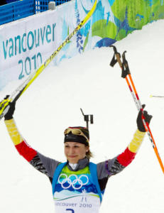 Rett f�r dette skjedde noe Magdalena Neuner aldri glemmer