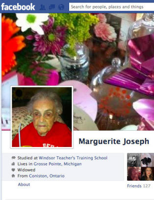 Marguerite (104) er for gammel for Facebook