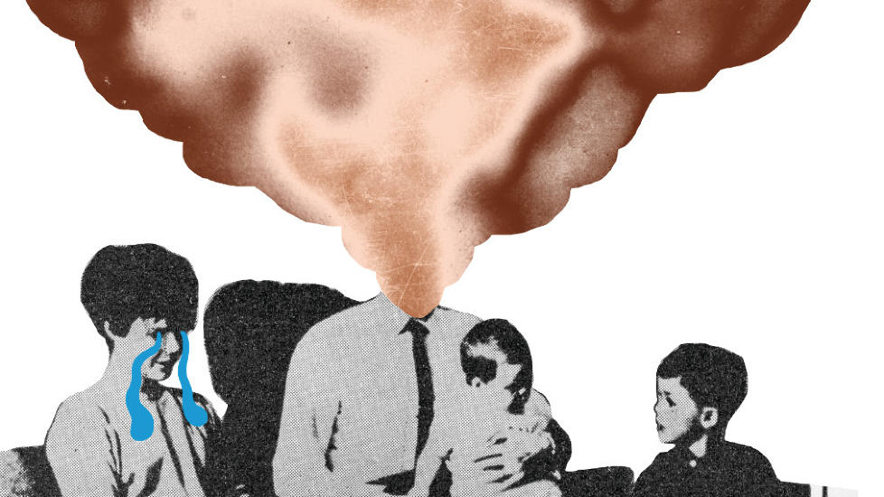 ISLANDSK FORSIKRINGSREKLAME i kollasjeform. Illustrasjon: Svein St�rksen