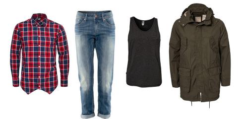 L�N AV KJ�RESTEN: Eksempler p� herreplagg man enkelt kan style sammen med sine egne, feminine plagg. Foto: NELLY/H&M