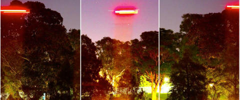 Hevder denne videoen viser en UFO i hagen