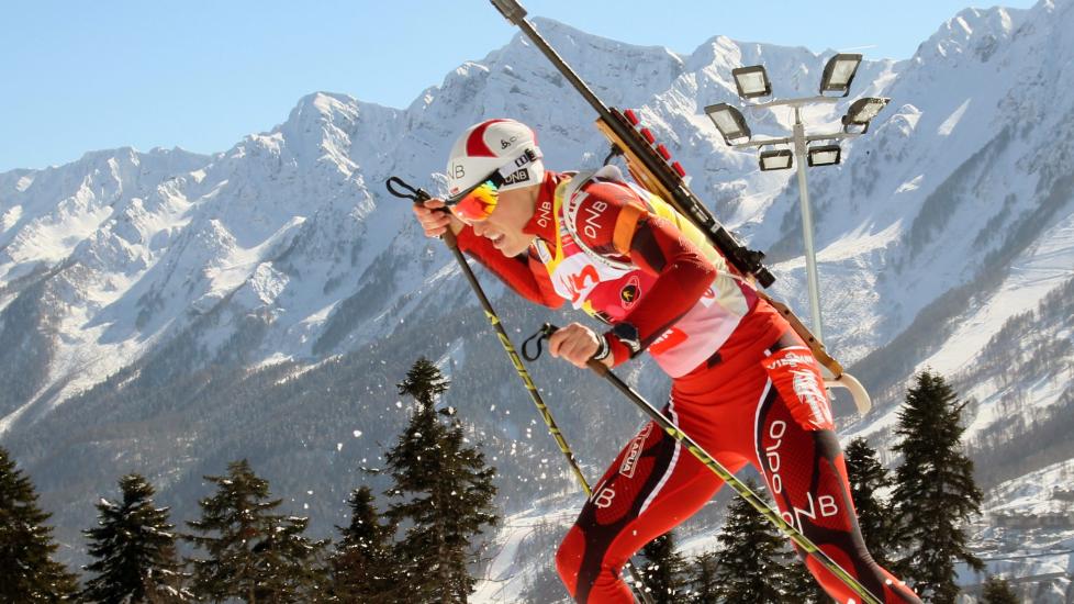 PALLPLASS: Tora Berger endte p� tredjeplass i dagens sprint i Sotsji. Der g�r ogs� OL neste �r. Foto: EPA/SERGEI CHIRIKOV