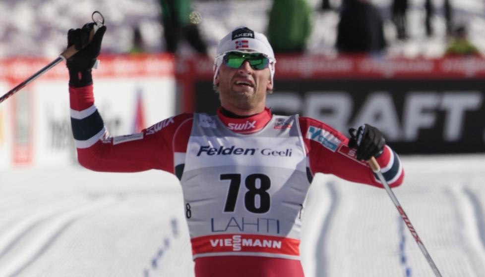 UTKJ�RT OG GLAD: - Jeg liker ikke fellesstarter. Det er dette som er langrenn, sa en seiersstr�lende Petter Northug etter sin andre strake seier i intervallstart. Begge har v�rt suverene. Foto: Pekka Sipola / EPA / NTB Scanpix