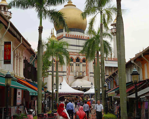 PALMESUS: Det finnes mange hyggelige butikker og kafeer i det arabiske kvarteret rundt Sultan-moskeen. Foto: MICHAEL T�PFER