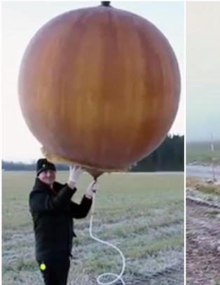 - N� er jeg i tr�bbel, sier Daniel, idet ballongen sprekker ved 33 000 meter