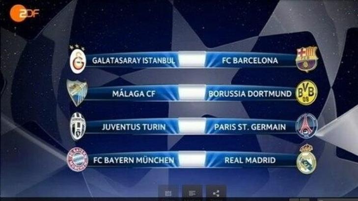 ER DETTE PR�VETREKNINGEN? Her er pr�vetrekningen av kvartfinalene if�lge den tyske internett-kanalen 2DF.