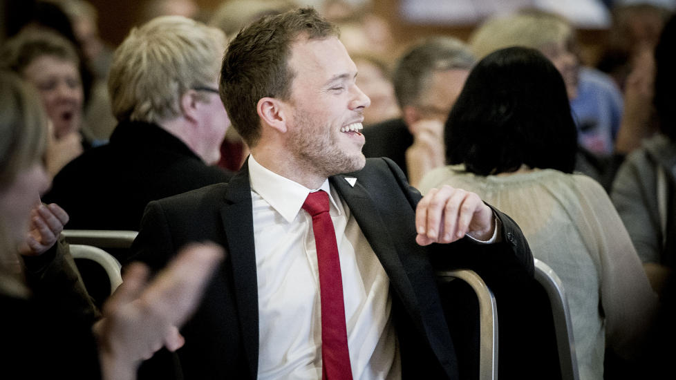 STORE ORD: - Jeg v�ger p�standen om at vi er i gang med den viktigste valgkampen i SVs historie, sa Audun Lysbakken under �pningen av SVs landsm�te i Lillestr�m i dag. Foto: Thomas Rasmus Skaug / Dagbladet