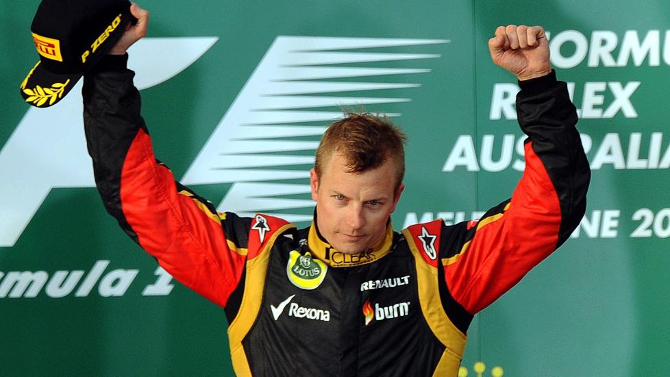  LOTUS F1:  Verdensmesteren fra 2007, Kimi R�ikk�nen, tok seieren under sesong�pningen i Melbourne, Australia. Foto: EPA / JOE CASTRO / NTB Scanpix