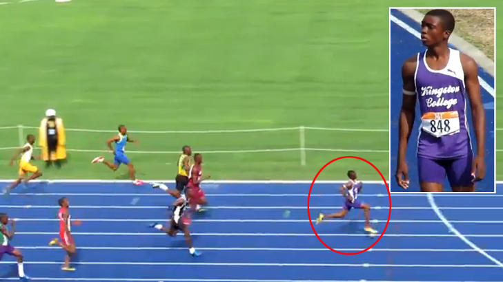 STORT TALENT: 13 �r gamle Jhevaughn Matherson l�per 100 meter p� tiden 10,85. Foto: YouTube/great121ful