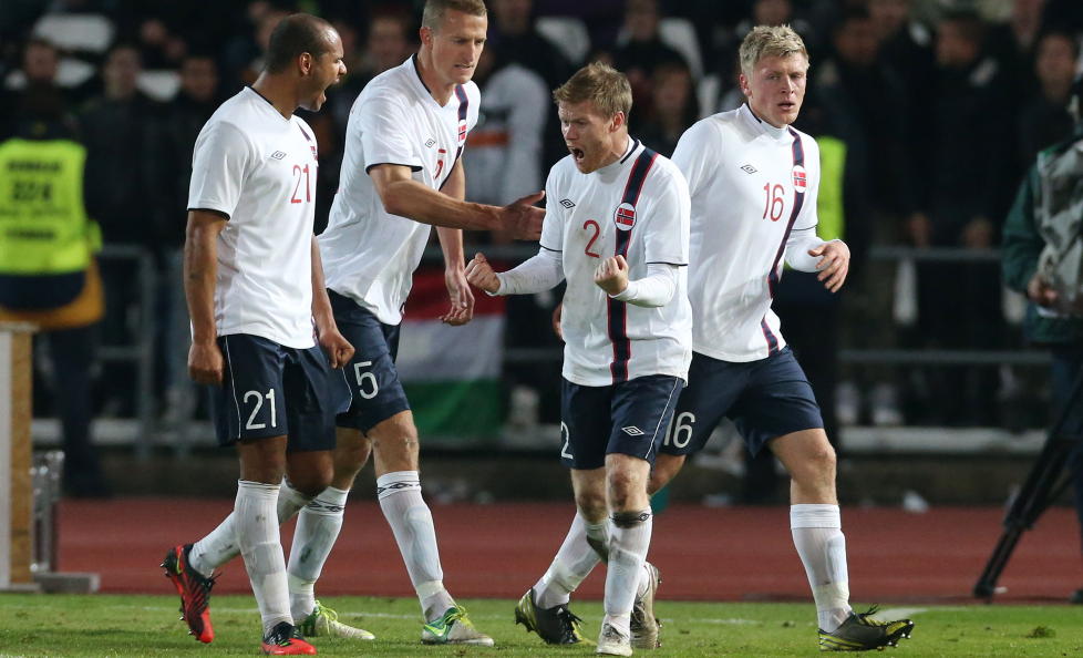 B�R LEVERE: Daniel Braaten (f.v.), Brede Hangeland, Tom H�gli, Jonathan Parr og de andre norske landslagsgutta har presset p� seg f�r VM-kvalikkampen mot Albania fredag. Foto: H�kon Mosvold Larsen / NTB Scanpix