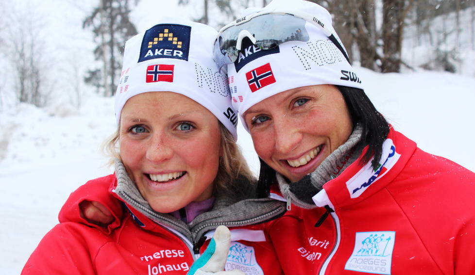 HENGES UT: Therese Johaug, Marit Bj�rgen og flere av de andre skijentene sjikaneres p� en pornonettside. Foto: Magnus Aabech / NTB Scanpix