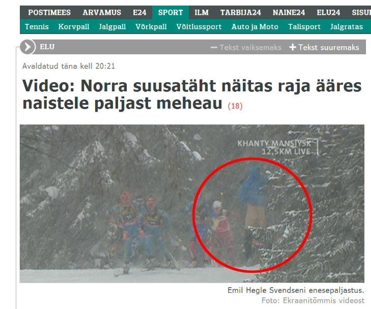MYE OPPMERKSOMHET: Det norske stuntet har f�tt mye oppmerksomhet i utenlandske medier. Estlands nest st�rste avis Postimees er en av mange nettsider som har omtalt saken. Foto: Skjermdump