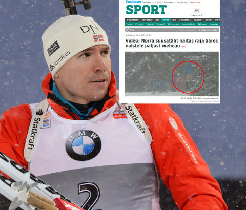 FERSKET AV TV-KAMERA: Emil Hegle Svendsens nakne rumpe har f�tt Northug til � etterlyse bar hud ogs� i Falun.