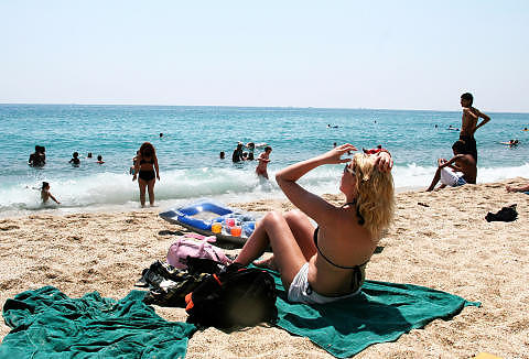 TYRKIA: Kleopatra Beach er en av de fine strendene i badebyen Alanya.  Foto: ODD ROAR LANGE