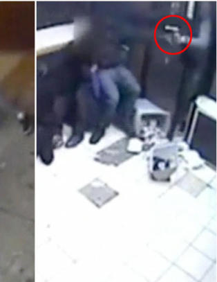 Her fors�ker de febrilsk � forhindre at skytedesperadoen kommer seg inn