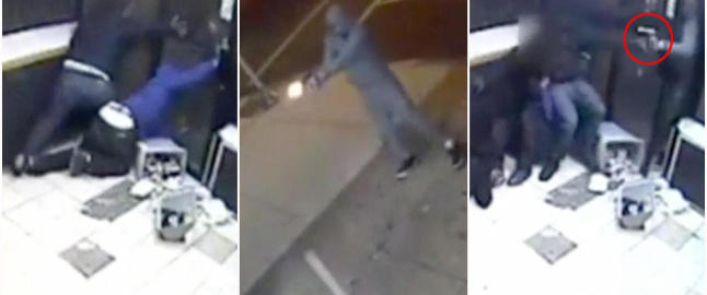 Her fors�ker de febrilsk � forhindre at skytedesperadoen kommer seg inn